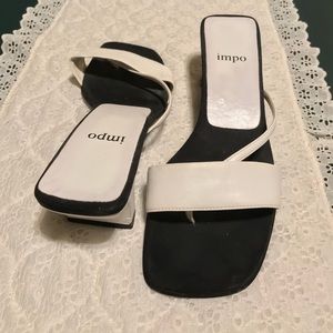 Impo Unlisted white 1” sandals worn once.